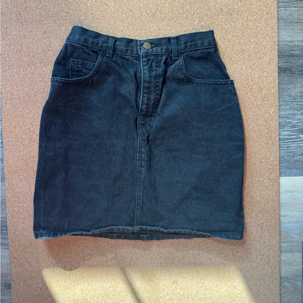 Vintage Georges Marciano for Guess High Waist Black Jean Skirt Sz 29 USA - Picture 2 of 5